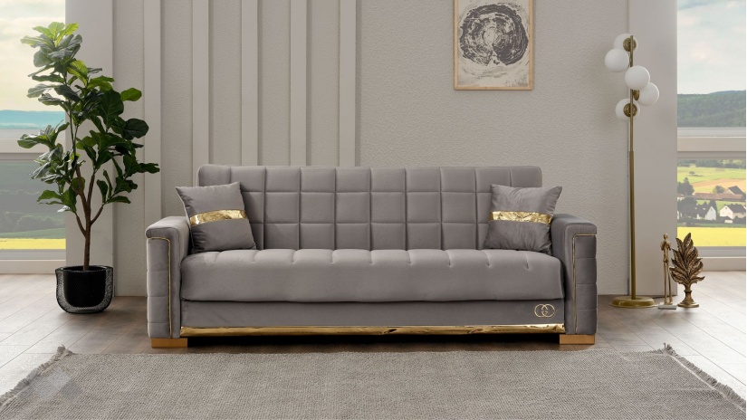 Диван Агра триместни сив - изглед 2