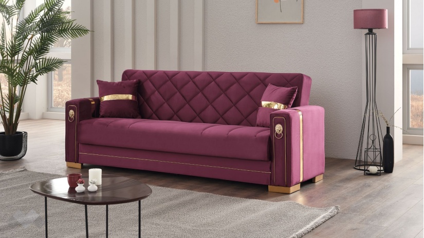 Диван Анталия триместни бордо - изглед 1