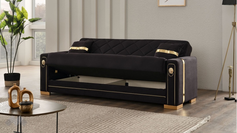 Диван Анталия триместни черен - изглед 3