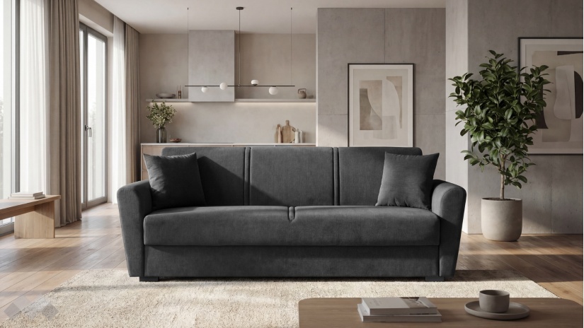 Диван Фокс триместни сив - изглед 1