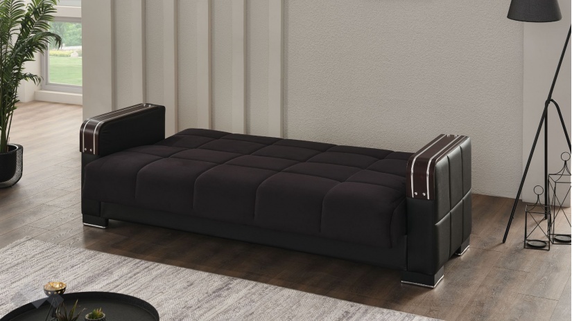 Диван Малатия триместни черен - изглед 4