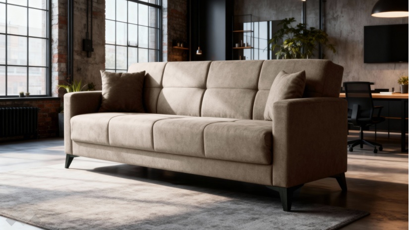 Диван Мира триместни кафяв - изглед 1