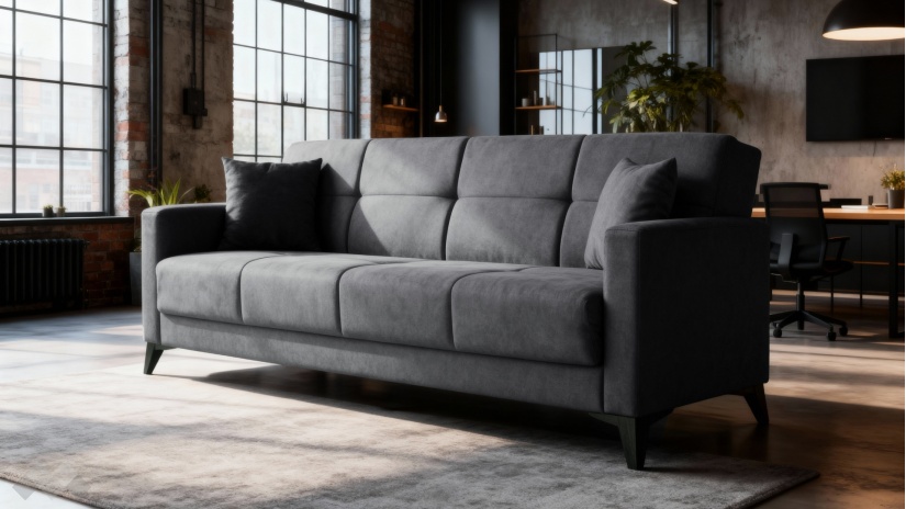 Диван Мира триместни сив - изглед 1