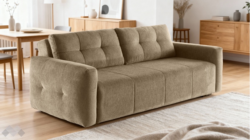 Диван Бахама триместни кафяв - изглед 1