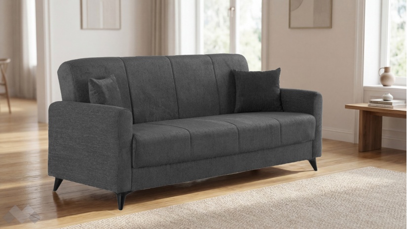 Диван Нуби триместни графит - изглед 1