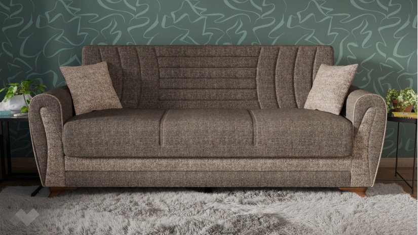 Диван Серен триместни кафяв - изглед 2