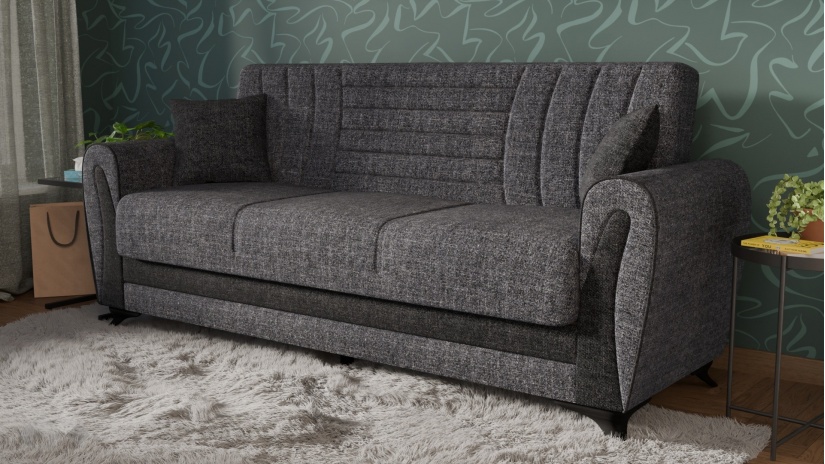 Диван Серен триместни сив - изглед 1