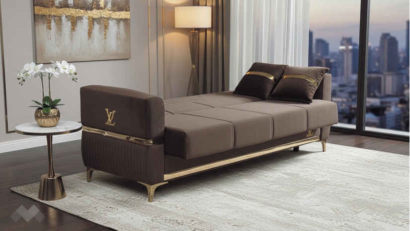 Диван Верино триместни кафяв - изглед 4