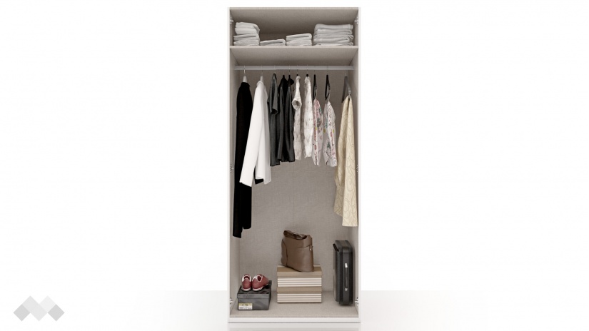 Гардероб Беатрис двукрилни бял - изглед 2