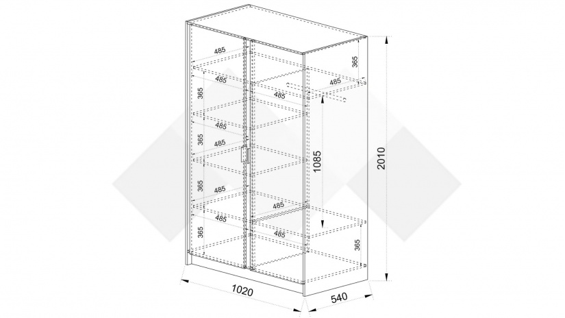 Гардероб Кашмир двукрилни кашмир - изглед 3