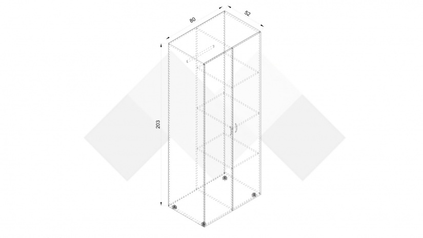 Гардероб Оптима двукрилни малта с антрацит - изглед 3