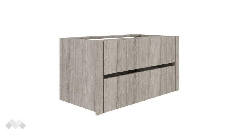 Гардероб с две чекмеджета Комо двукрилни дъб ърбан ойстър с бяло - изглед 3