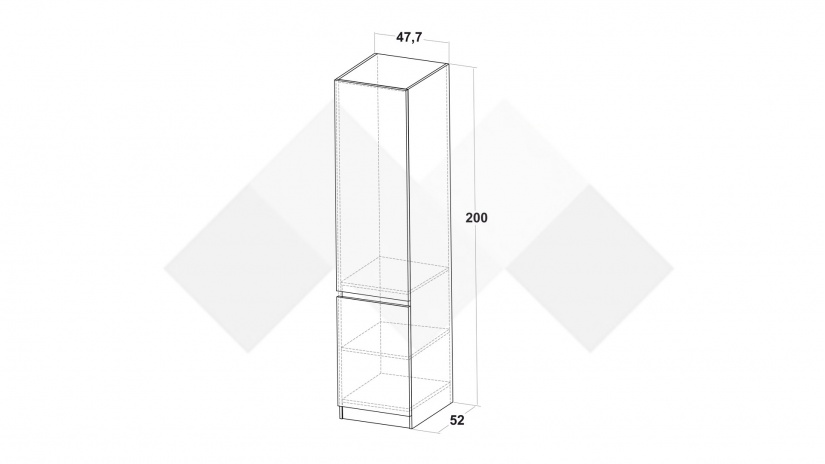 Гардероб Борей еднокрилни дъб вотан светъл с антрацит - изглед 3
