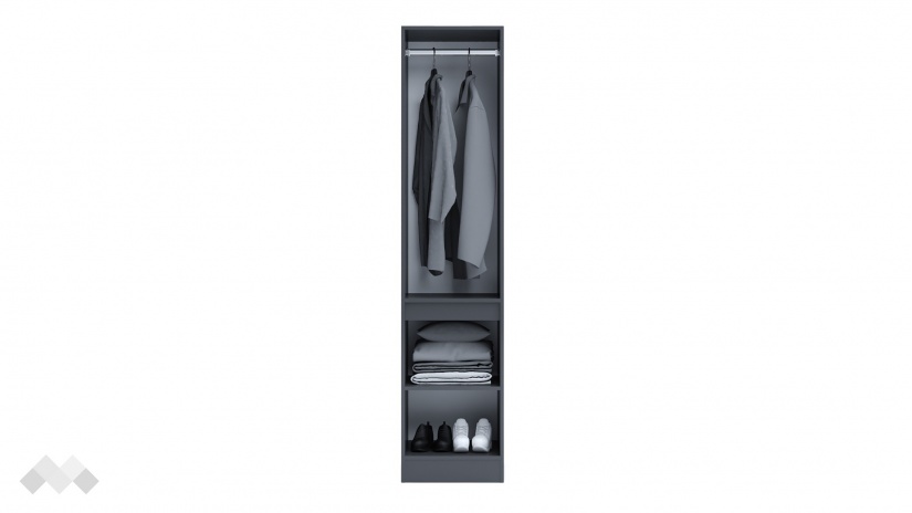 Гардероб Борей еднокрилни дъб вотан светъл с антрацит - изглед 2