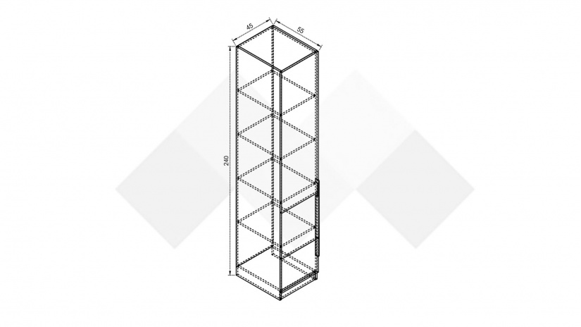 Гардероб Комо еднокрилни дъб ърбан ойстър с бяло - изглед 2
