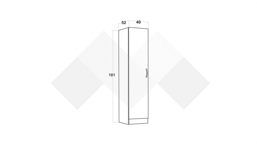 Гардероб Лумо еднокрилни сива кремона със силк лайт - изглед 4