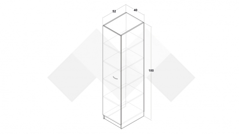 Гардероб Арго еднокрилни дъб сонома - изглед 3