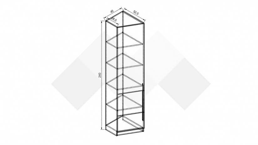 Гардероб Комо еднокрилни дъб ърбан ойстър с бяло - изглед 2 - МебелМаг Гардероб Комо еднокрилни дъб ърбан ойстър с бяло - изглед 2