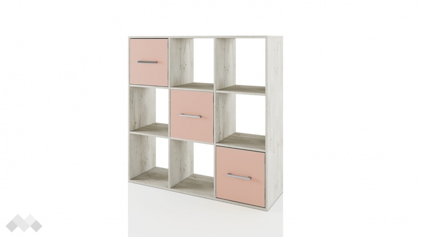 Етажерка Бретани дъб пиемона с розова праскова - изглед 1