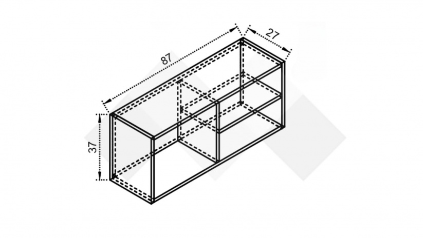 Етажерка Комо с открити рафтове дъб ърбан ойстър - изглед 2