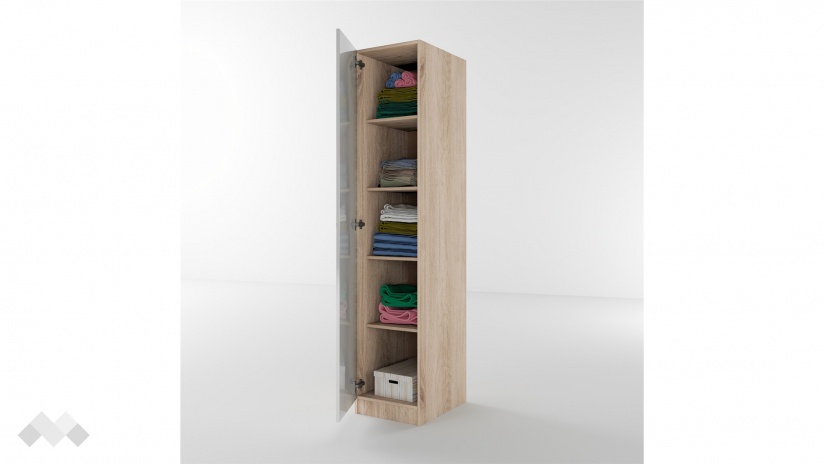 Гардероб Бъфало еднокрилни сонома арвен с бял гланц - изглед 4