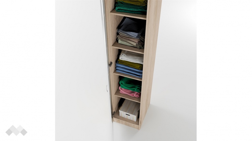 Гардероб Бъфало еднокрилни сонома арвен с бял гланц - изглед 6