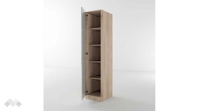 Гардероб Бъфало еднокрилни сонома арвен с бял гланц - изглед 3