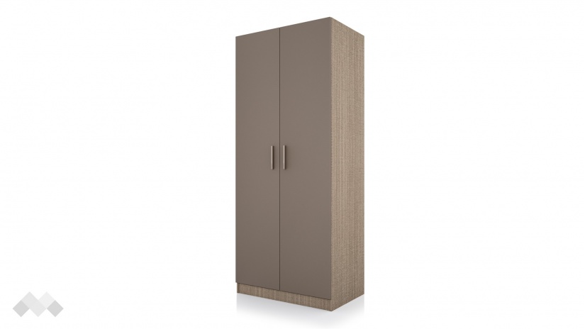 Гардероб Дилън двукрилни мока с лате - изглед 1