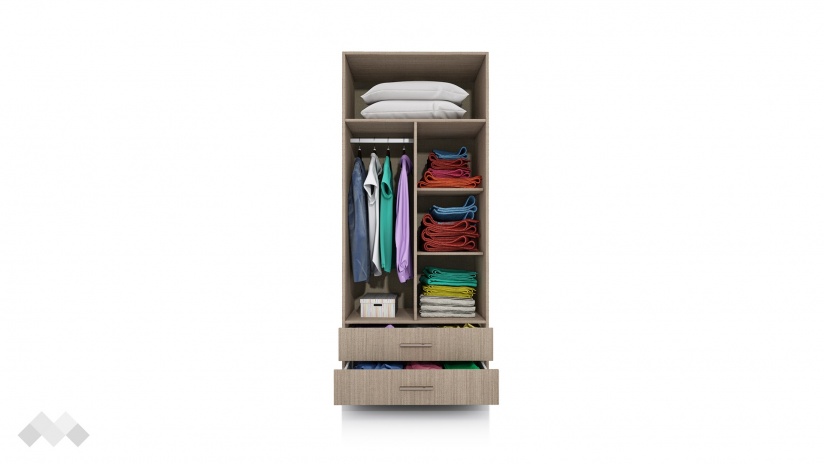 Гардероб Джеймс двукрилни мока с лате - изглед 4