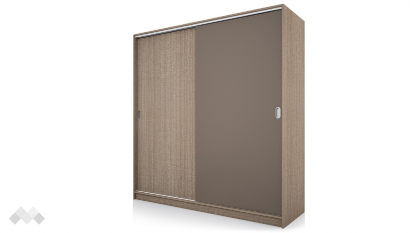 Гардероб Глендейл с плъзгащи врати мока с лате - изглед 2