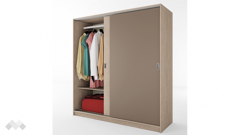 Гардероб Глендейл с плъзгащи врати мока с лате - изглед 5