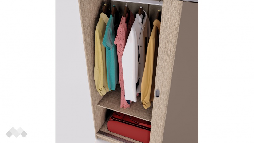 Гардероб Глендейл с плъзгащи врати мока с лате - изглед 9