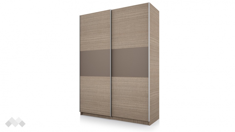 Гардероб Хартфорт с плъзгащи врати мока с лате - изглед 1