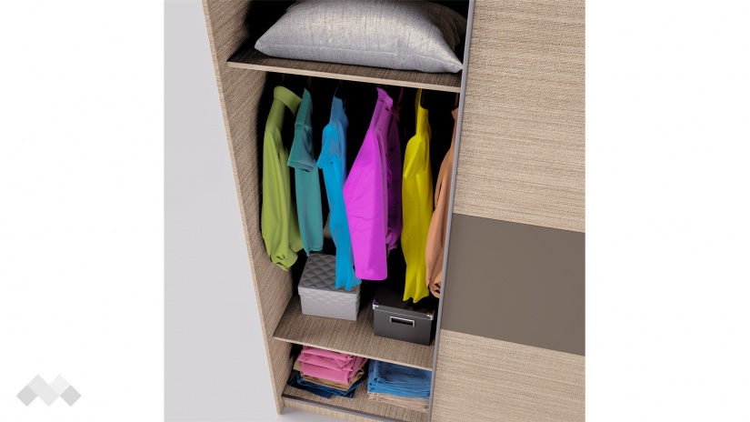 Гардероб Хартфорт с плъзгащи врати мока с лате - изглед 4