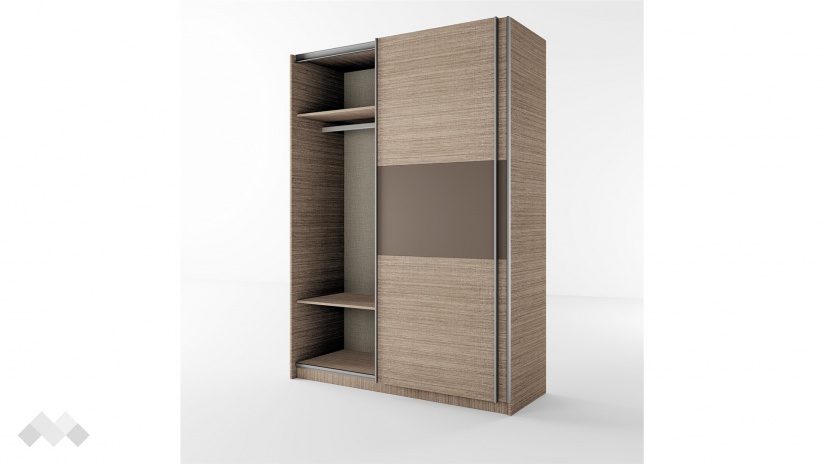 Гардероб Хартфорт с плъзгащи врати мока с лате - изглед 6