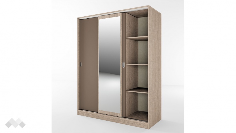 Гардероб Ричмънд с плъзгащи врати мока с лате - изглед 6