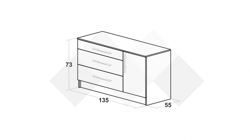 Голям скрин Калифорния бял с бял гланц и антик - изглед 2