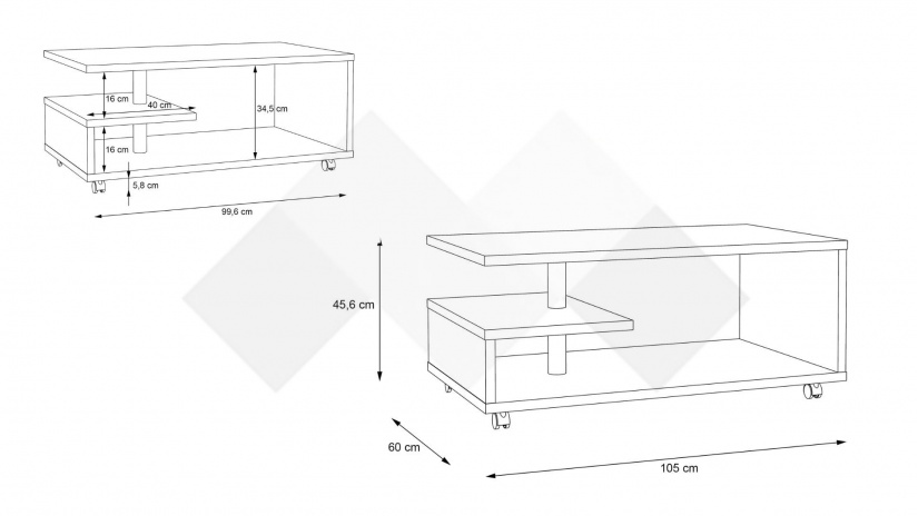 Холна маса Байли античен дъб - изглед 4