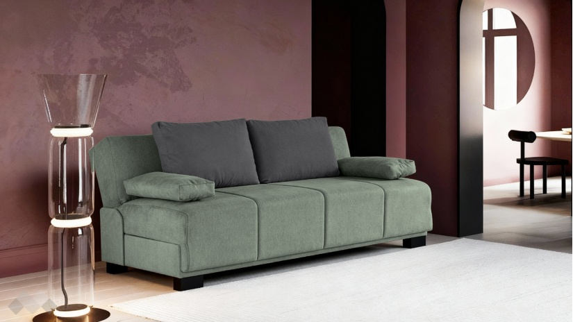 Клик-клак канапе Бостън триместни зелен - изглед 1