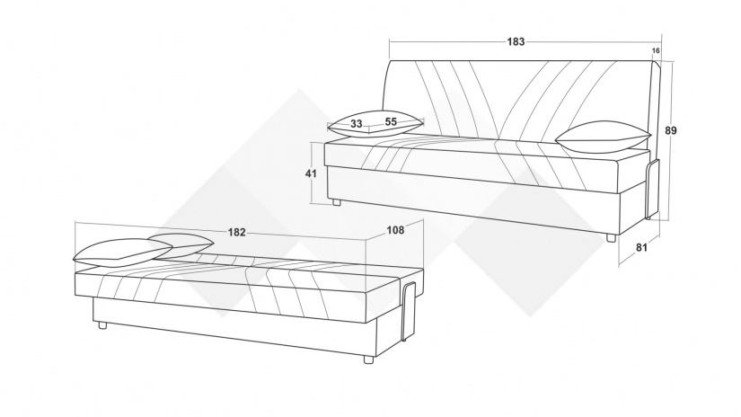 Клик-клак канапе Фиджи триместни кафяв - изглед 5