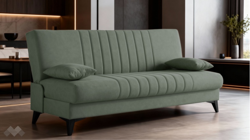 Клик-клак канапе Кенто триместни зелен - изглед 1