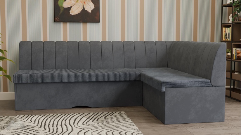 Кухненски ъгъл Кариби с посока сив - изглед 2