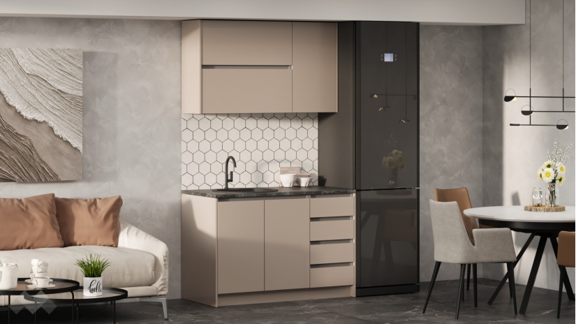 Кухня Норд А1 модулни кашмир със сиво - изглед 1