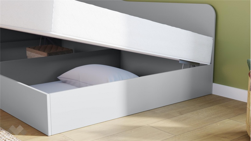 Легло 120/190 Скай с включен матрак Бонел 120/190 нардо сив - изглед 3 - МебелМаг Легло 120/190 Скай с включен матрак Бонел 120/190 нардо сив - изглед 3