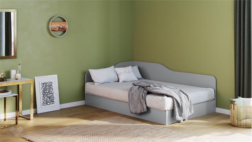 Легло 120/190 Скай с включен матрак Бонел 120/190 нардо сив - изглед 1 - МебелМаг Легло 120/190 Скай с включен матрак Бонел 120/190 нардо сив - изглед 1