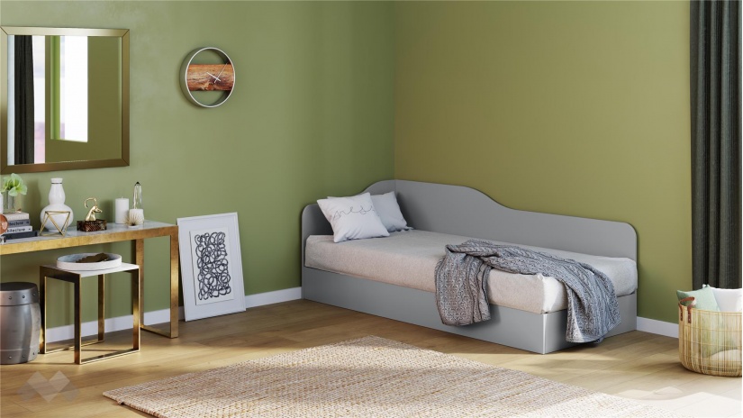 Легло 82/190 Скай с включен матрак Бонел 82/190 нардо сив - изглед 1 - МебелМаг Легло 82/190 Скай с включен матрак Бонел 82/190 нардо сив - изглед 1