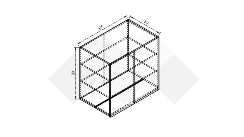 Надстройка Комо орех селект тъмен с кашмир - изглед 2 - МебелМаг Надстройка Комо орех селект тъмен с кашмир - изглед 2