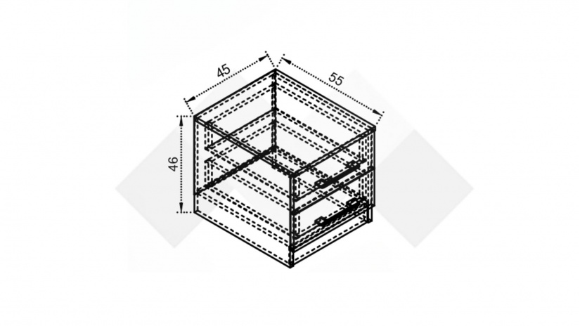 Нощен шкаф Комо орех селект тъмен с кашмир - изглед 2