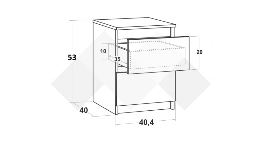 Нощен шкаф Никола златен дъб с антрацит - изглед 4