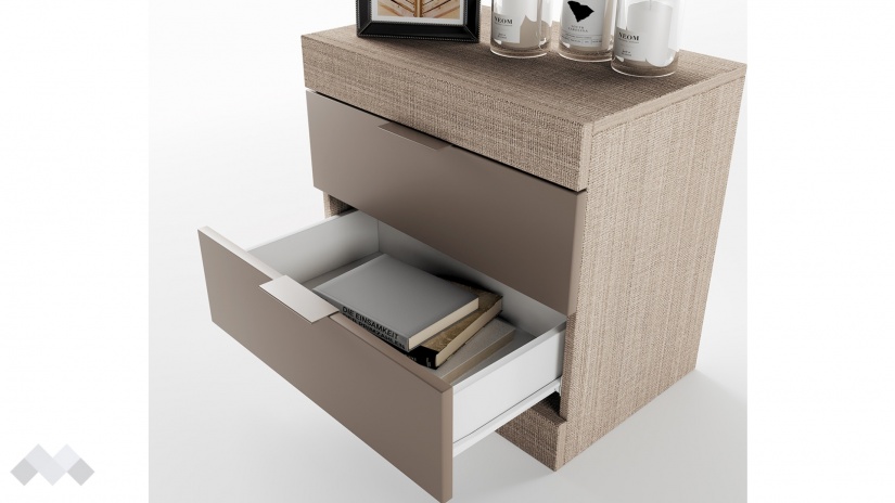 Нощен шкаф Пит мока с лате - изглед 3 - МебелМаг Нощен шкаф Пит мока с лате - изглед 3